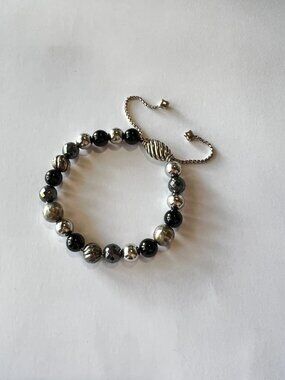 David Yurman Onyx & Hematine Spiritual Bead Bracelet
